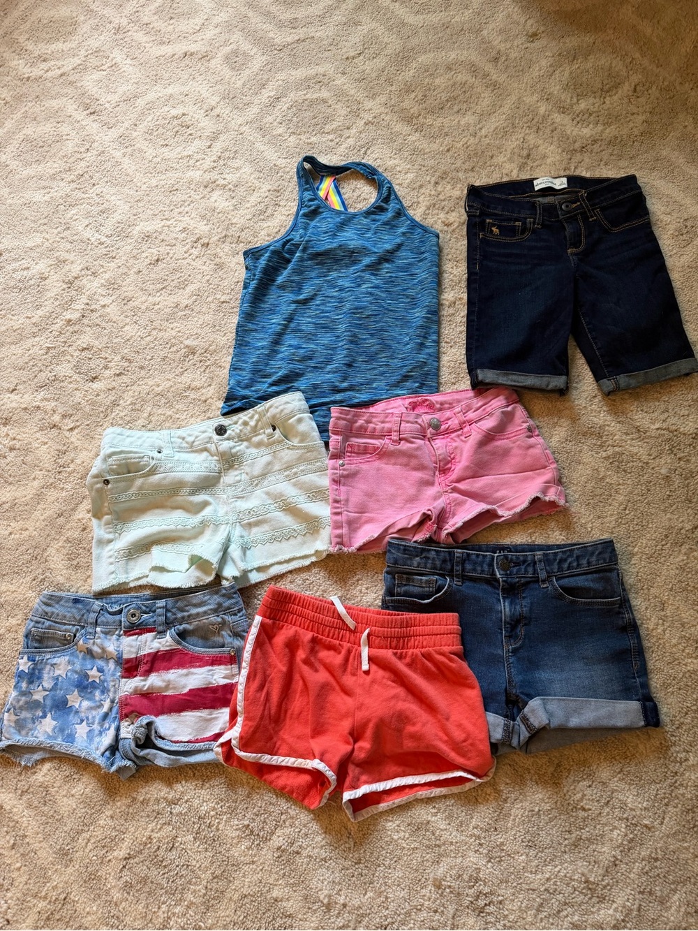 Lot of GAP Justice Abercrombie Girls Pink Denim Shorts 10/12